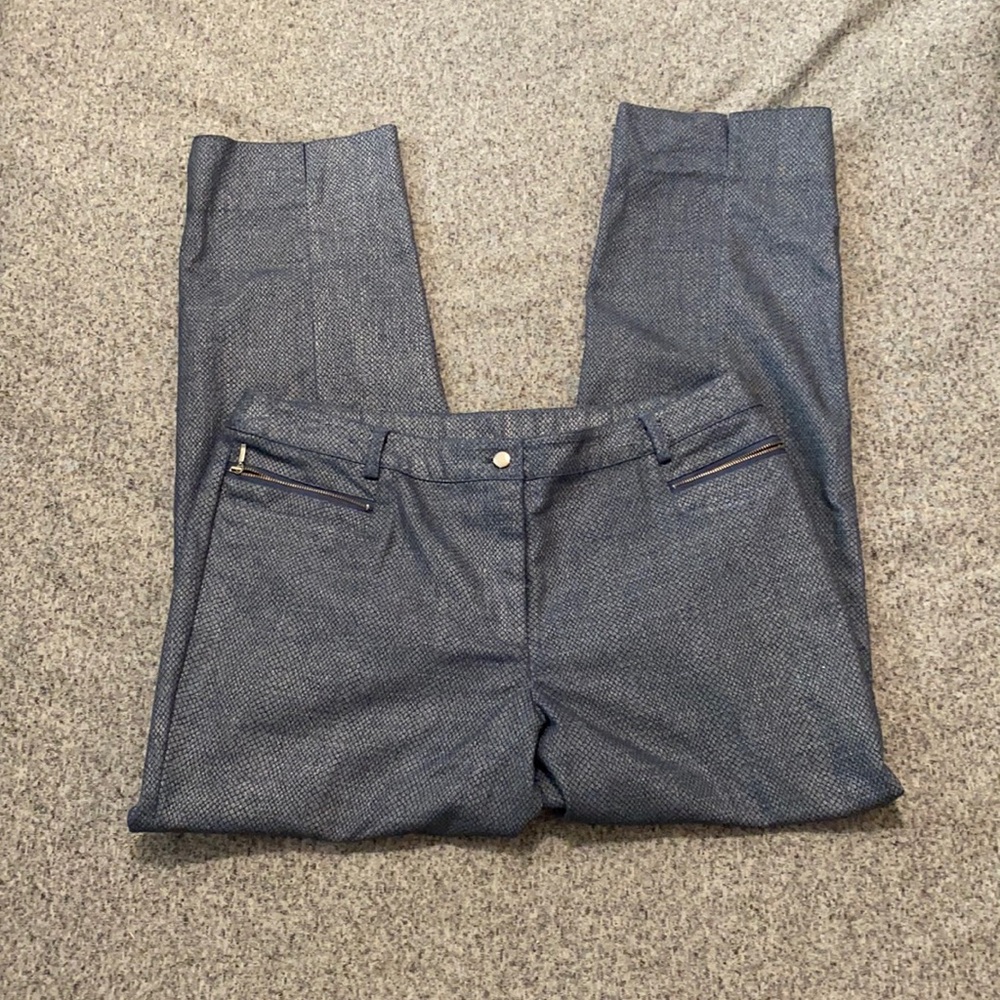 Sharon Young Blue Casual Pant with Zip Front Pockets Size 14
